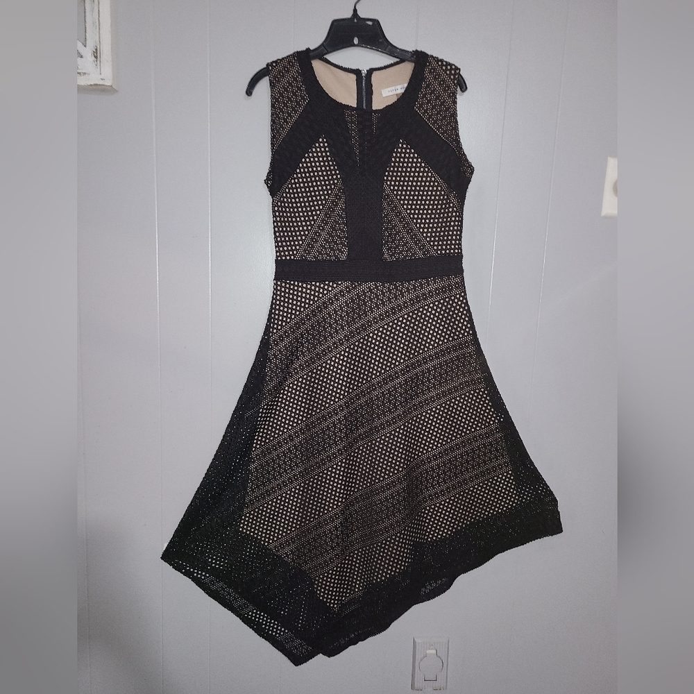 Peter Nygard Black Over Nude Dress Size 6